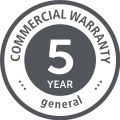 5 Year Commercial Warranty